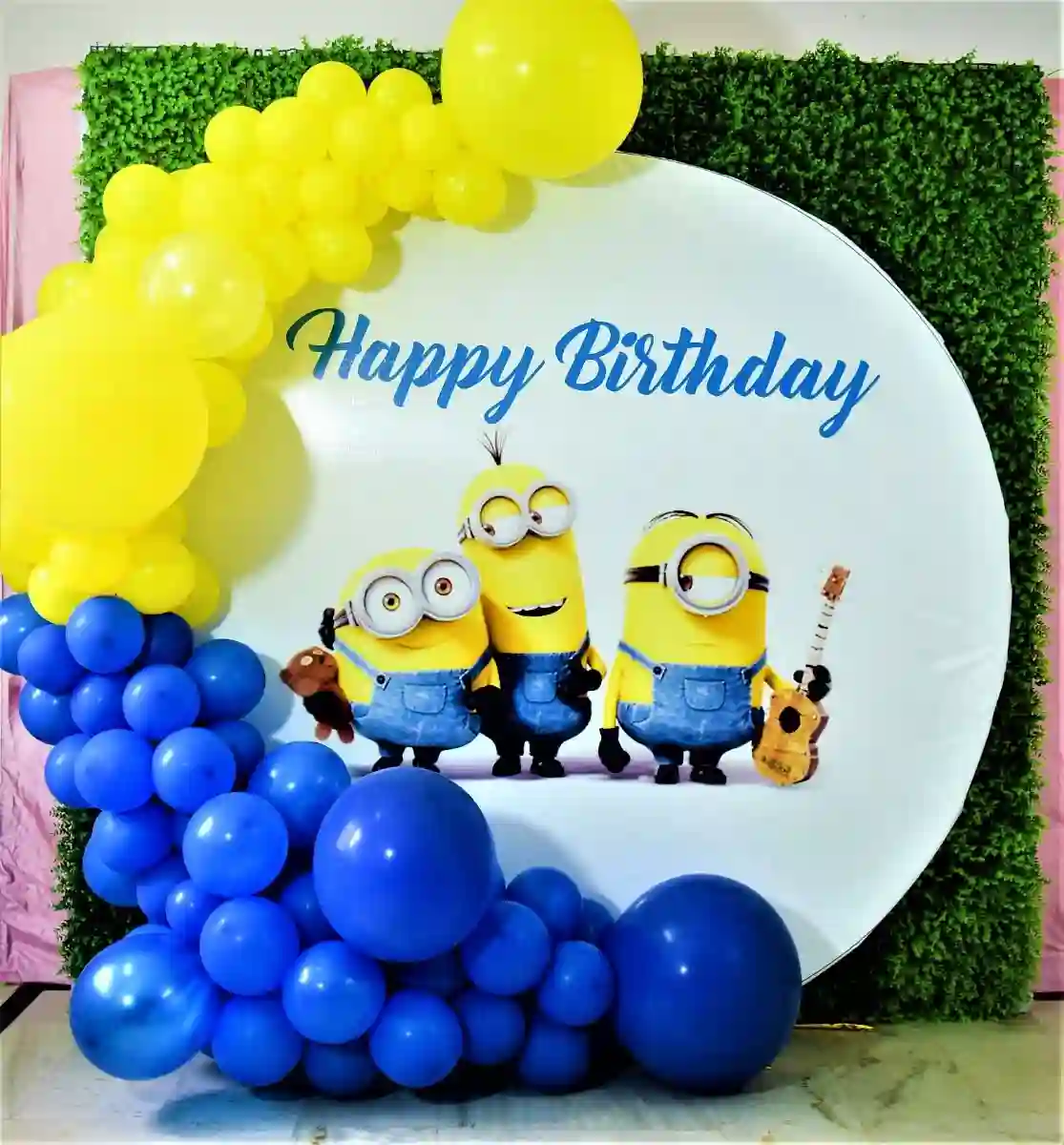 Birthday Minion Theme Round Frame